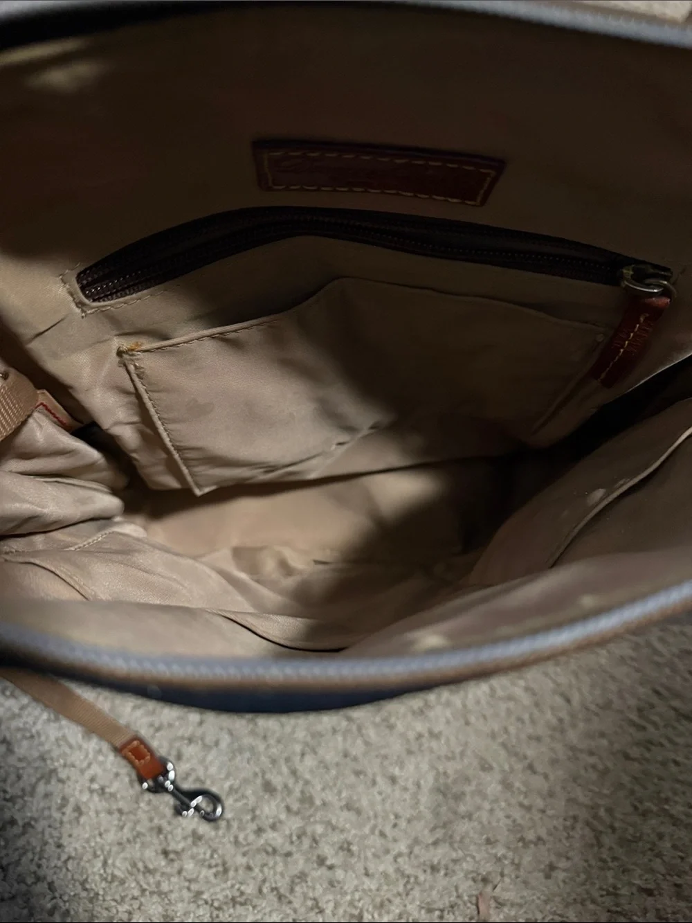 Dooney & Bourke Black Nylon Backpack with Brown Leather Trim EUC